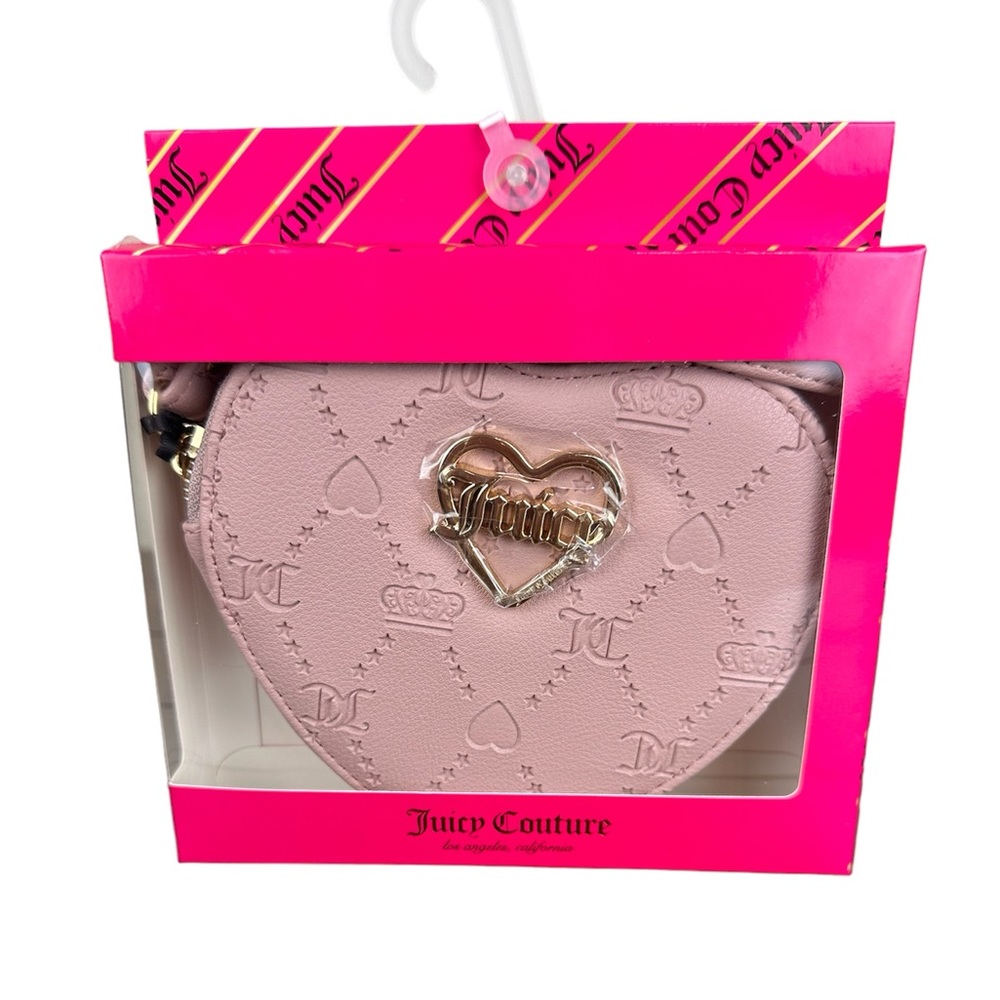 Juicy Couture Blush Pink Heart‎ Shaped Embossed Wristlet